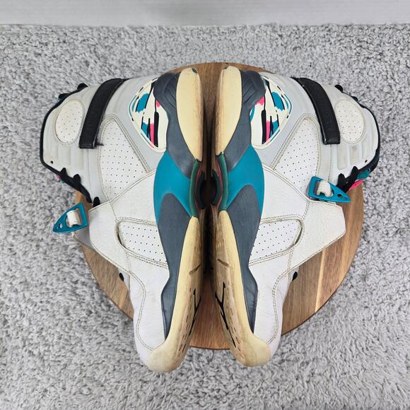 Jordan 8 Retro South Beach 2018 White Turbo Green Sneakers Mens 10 305381-113 - Picture 8 of 12